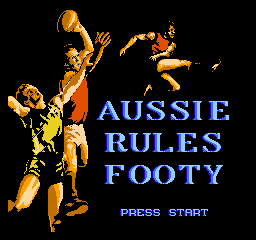Aussie Rules Footy title screen for NES